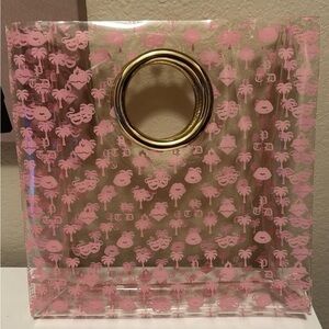 Bella Dona Summer Print Clear Tote Bag w/ Gold Handles